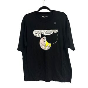 Men's Black Uniqlo x Roy Lichtenstein Graphic Art  Pullover T-Shirt XL